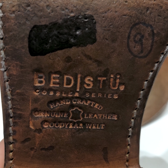 Brown distressed leather oxfords w/ goodyear welt handmade by cobbler men US 9 - Picture 11 of 12